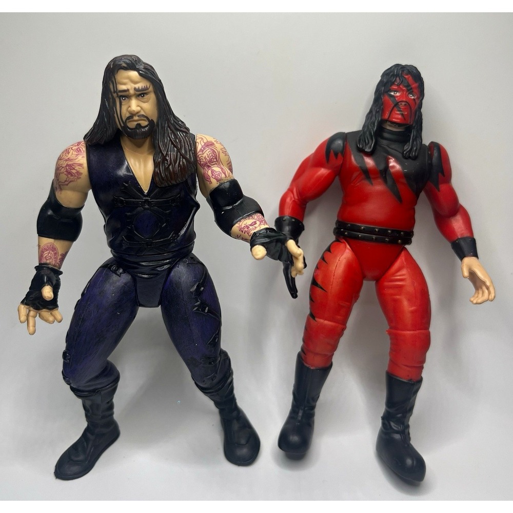 WWF Undertaker & Kane Action Figure Mixed Lot of 2 WWE Franchise Attitude Era